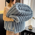 Load image into Gallery viewer, 1Pc Throw Blanket for Bed - 250GSM Soft & Warm Fluffy Blanket, Decorative Striped Blankets for Winter Nap / Sleep